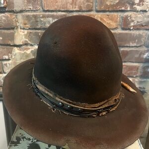 MIDNIGHT RAMBLER Custom Rustic Brown Creased Open Crown Hat